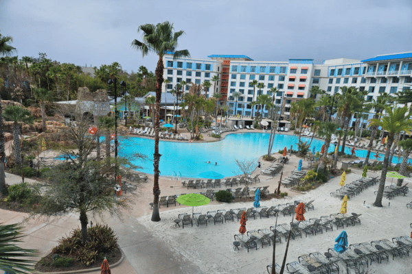 The pool at Loews Sapphire Falls resort.