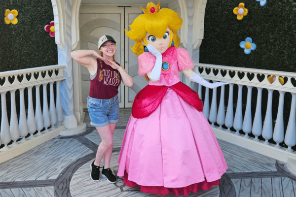 The author shares a moment with Princess Peach.